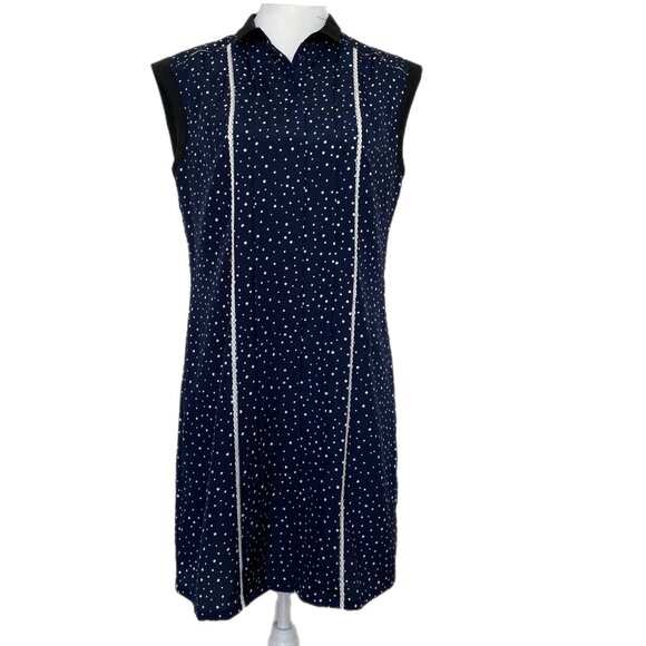 Jason Wu Dresses & Skirts - JASON WU 20th Anniversary Collection Navy Blue Polka Dots Sheer Dress Small